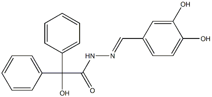 (E)-N'-(3,4-dihydroxybenzylidene)-2-hydroxy-2,2-diphenylacetohydrazide Structure