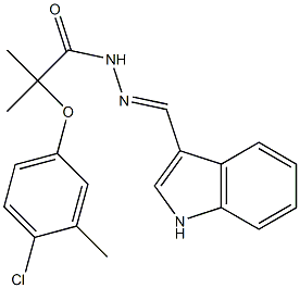 (E)-N'-((1H-indol-3-yl)methylene)-2-(4-chloro-3-methylphenoxy)-2-methylpropanehydrazide Structure