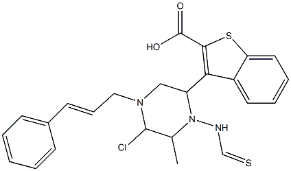 (E)-methyl 3-chloro-6-(4-cinnamylpiperazine-1-carbothioamido)benzo[b]thiophene-2-carboxylate Structure