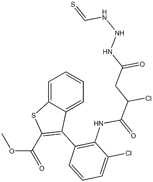 methyl 3-chloro-6-(2-(4-((2-chlorophenyl)amino)-4-oxobutanoyl)hydrazinecarbothioamido)benzo[b]thiophene-2-carboxylate 结构式