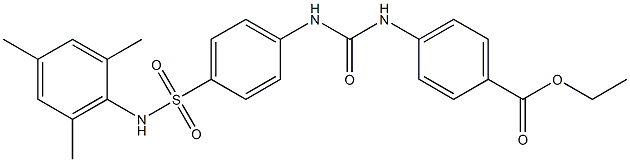 ethyl 4-(3-(4-(N-mesitylsulfamoyl)phenyl)ureido)benzoate Structure