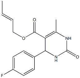 (E)-but-2-en-1-yl 4-(4-fluorophenyl)-6-methyl-2-oxo-1,2,3,4-tetrahydropyrimidine-5-carboxylate 化学構造式