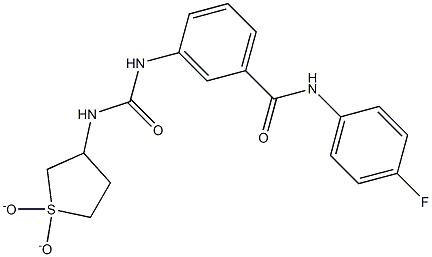 3-(3-(1,1-dioxidotetrahydrothiophen-3-yl)ureido)-N-(4-fluorophenyl)benzamide Struktur