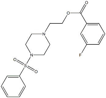 2-(4-(phenylsulfonyl)piperazin-1-yl)ethyl 3-fluorobenzoate,,结构式
