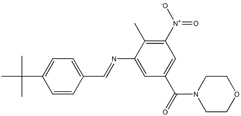 (E)-(3-((4-(tert-butyl)benzylidene)amino)-4-methyl-5-nitrophenyl)(morpholino)methanone 结构式