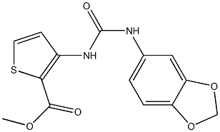 methyl 3-(3-(benzo[d][1,3]dioxol-5-yl)ureido)thiophene-2-carboxylate 结构式