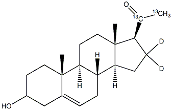 Pregnenolone-[20,21-13C2, 16,16-D2], , 结构式