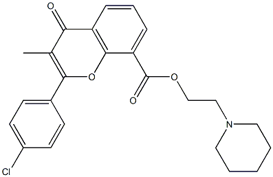 2-(piperidin-1-yl)ethyl 2-(4-chlorophenyl)-3-methyl-4-oxo-4H-chromene-8-carboxylate