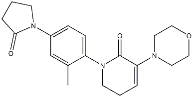 1-(2-methyl-4-(2-oxopyrrolidin-1-yl)phenyl)-3-morpholino-5,6-dihydropyridin-2(1H)-one 化学構造式