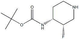 tert-butyl Cis-3-fluoropiperidin-4-ylcarbamate 结构式