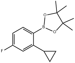 2-(2-cyclopropyl-4-fluorophenyl)-4,4,5,5-tetramethyl-1,3,2-dioxaborolane Struktur