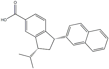 (1S,3R)-3-isopropyl-1-(naphthalen-2-yl)-2,3-dihydro-1H-indene-5-carboxylic acid 化学構造式
