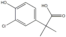 2-(3-chloro-4-hydroxyphenyl)-2-methylpropanoic acid 化学構造式