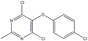 4,6-dichloro-5-(4-chlorophenoxy)-2-methylpyrimidine Struktur