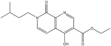 ethyl 4-hydroxy-7-isopentyl-8-oxo-7,8-dihydro-1,7-naphthyridine-3-carboxylate Struktur