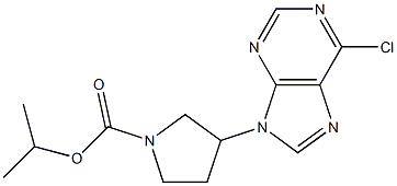 isopropyl 3-(6-chloro-9H-purin-9-yl)pyrrolidine-1-carboxylate 化学構造式