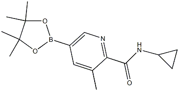 N-cyclopropyl-3-methyl-5-(4,4,5,5-tetramethyl-1,3,2-dioxaborolan-2-yl)picolinamide Struktur