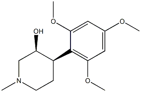 (3S,4R)-1-Methyl-4-(2,4,6-trimethoxy-phenyl)piperidin-3-ol,,结构式