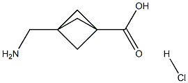 3-(氨基甲基)双环[1.1.1]戊烷-1-羧酸盐酸盐,2173991-78-9,结构式