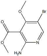 2-Amino-5-bromo-4-methoxy-nicotinic acid methyl ester 化学構造式