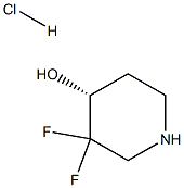 (R)-3,3-difluoropiperidin-4-ol hydrochloride 化学構造式