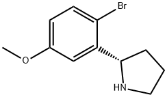 (2S)-2-(2-BROMO-5-METHOXYPHENYL)PYRROLIDINE 化学構造式