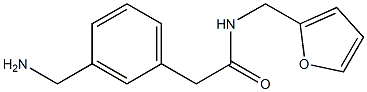 2-(3-(aminomethyl)phenyl)-N-(furan-2-ylmethyl)acetamide 化学構造式