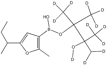 [2-Methyl-5-(sec-butyl)-d12]-furan-3-boronic acid pinacol ester 化学構造式