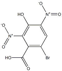 2,4-二硝基-3-羟基-6-溴苯甲酸,,结构式