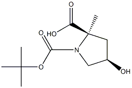 (2R,4R)-1-(TERT-BUTOXYCARBONYL)-4-HYDROXY-2-METHYLPYRROLIDINE-2-CARBOXYLIC ACID,185026-95-3,结构式