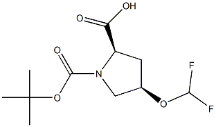 (2R,4R)-1-(TERT-BUTOXYCARBONYL)-4-(DIFLUOROMETHOXY)PYRROLIDINE-2-CARBOXYLIC ACID 化学構造式