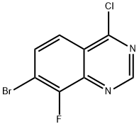 7-BROMO-4-CHLORO-8-FLUOROQUINAZOLINE Structure