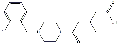 5-[4-(2-chlorobenzyl)piperazin-1-yl]-3-methyl-5-oxopentanoic acid Structure