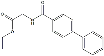 ethyl N-(4-biphenylylcarbonyl)glycinate 化学構造式