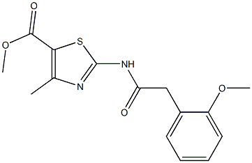 methyl 2-(2-(2-methoxyphenyl)acetamido)-4-methylthiazole-5-carboxylate 化学構造式