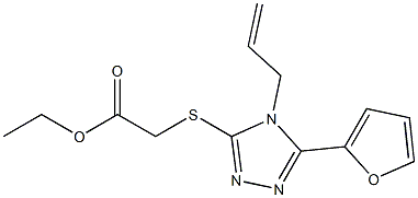 ethyl 2-((4-allyl-5-(furan-2-yl)-4H-1,2,4-triazol-3-yl)thio)acetate 化学構造式