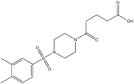 5-(4-((3,4-dimethylphenyl)sulfonyl)piperazin-1-yl)-5-oxopentanoic acid Structure