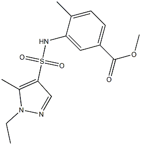 methyl 3-(1-ethyl-5-methyl-1H-pyrazole-4-sulfonamido)-4-methylbenzoate Structure