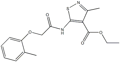 ethyl 3-methyl-5-(2-(o-tolyloxy)acetamido)isothiazole-4-carboxylate,,结构式