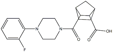 3-(4-(2-fluorophenyl)piperazine-1-carbonyl)bicyclo[2.2.1]heptane-2-carboxylic acid Structure