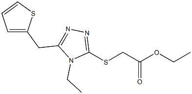 ethyl 2-((4-ethyl-5-(thiophen-2-ylmethyl)-4H-1,2,4-triazol-3-yl)thio)acetate Struktur