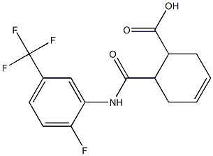 6-((2-fluoro-5-(trifluoromethyl)phenyl)carbamoyl)cyclohex-3-enecarboxylic acid Structure