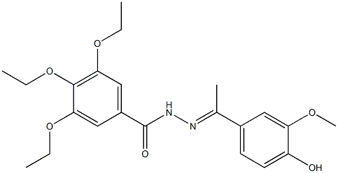 (E)-3,4,5-triethoxy-N'-(1-(4-hydroxy-3-methoxyphenyl)ethylidene)benzohydrazide 化学構造式