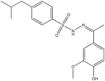 (Z)-N'-(1-(4-hydroxy-3-methoxyphenyl)ethylidene)-4-isobutylbenzenesulfonohydrazide 结构式