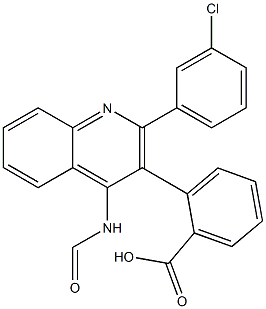 3-(2-(3-chlorophenyl)quinoline-4-carboxamido)benzoic acid,,结构式