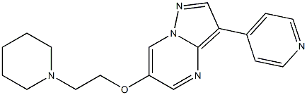 6-(2-(piperidin-1-yl)ethoxy)-3-(pyridin-4-yl)pyrazolo[1,5-a]pyrimidine Struktur