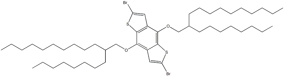 2,6-二溴-4,8-双(2-辛基十二烷基)苯并 [1,2-B,4,5-B2]-二-噻吩 结构式