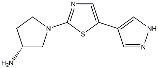 (R)-1-(5-(1H-pyrazol-4-yl)thiazol-2-yl)pyrrolidin-3-amine,,结构式