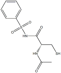 (R)-2-acetamido-3-mercapto-N-(phenylsulfonyl)propanamide 结构式
