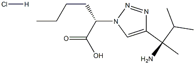 (S)-2-(4-((R)-2-amino-3-methylbutan-2-yl)-1H-1,2,3-triazol-1-yl)hexanoic acid hydrochloride Struktur